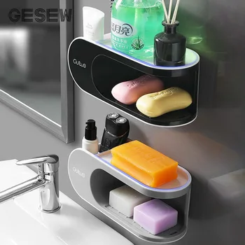 GESEW Drainer Soap Dish For Bathroom Multifunction Soap Holder With Hooks Organizer Punch-free Storage Box Bathroom Accessories
GESEW Drainer Soap Dish For Bathroom Multifunction Soap Holder With Hooks Organizer Punch-free Storage Box Bathroom Accessories