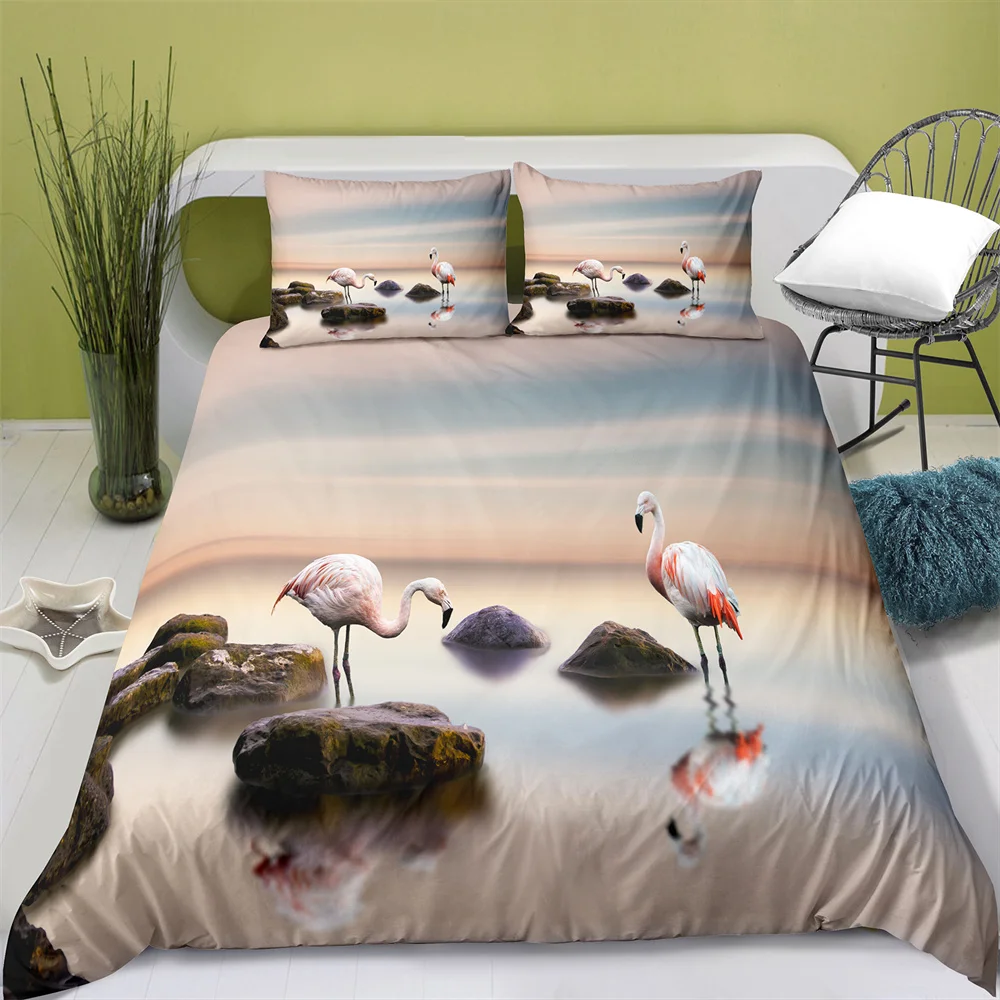 Home Textiles Printed Flamingo Bedding Quilt Cover & Pillowcase 2/3PCS US/AE/UE Full Size Queen Bedding Set
Home Textiles Printed Flamingo Bedding Quilt Cover & Pillowcase 2/3PCS US/AE/UE Full Size Queen Bedding Set