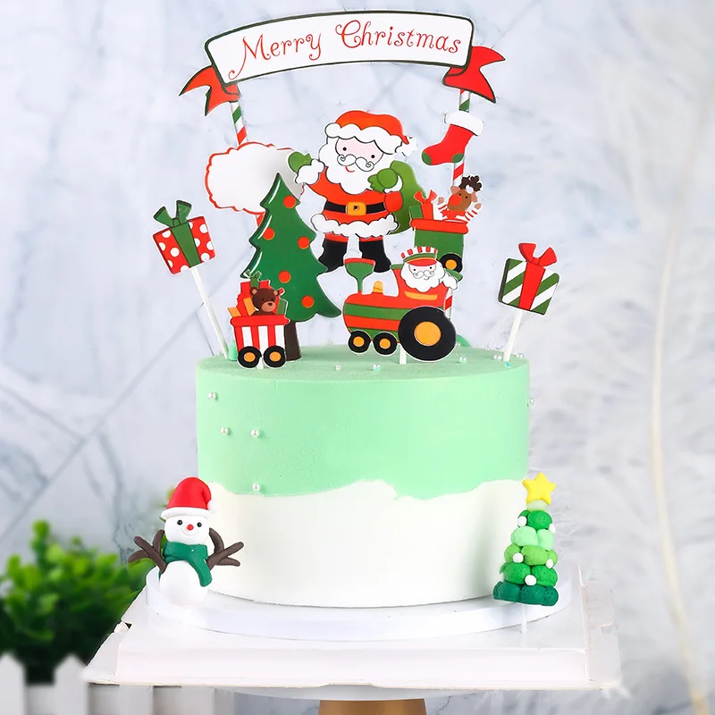 1Set Merry Christmas Cake Topper Christmas Tree Santa Claus Small Train House Cupcake Topper For Xmas Party Cake Decorations 
1Set Merry Christmas Cake Topper Christmas Tree Santa Claus Small Train House Cupcake Topper For Xmas Party Cake Decorations