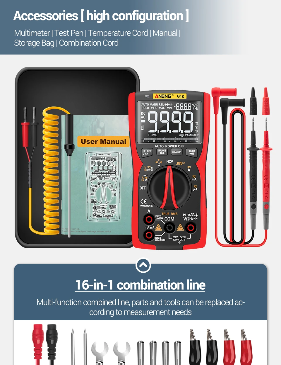 Shop Generic ANENG Q10 Digital Multimeter 9999 Professional Tester