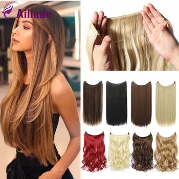 AILIADE Synthetic Long Straight /Wavy Hair Extensions Invisible Wire No Clips In Hair Extensions Secret Fish Line Hairpieces
AILIADE Synthetic Long Straight /Wavy Hair Extensions Invisible Wire No Clips In Hair Extensions Secret Fish Line Hairpieces