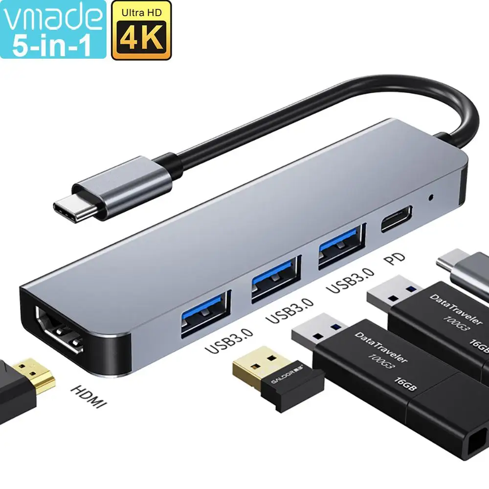 USB C HUB 3.0 Type-C 3.1 Support 4K Ultra HD 5 in 1 Multi Splitter Adapter OTG For Lenovo Xiaomi Macbook Pro 13 15 Air Pro PC
USB C HUB 3.0 Type-C 3.1 Support 4K Ultra HD 5 in 1 Multi Splitter Adapter OTG For Lenovo Xiaomi Macbook Pro 13 15 Air Pro PC