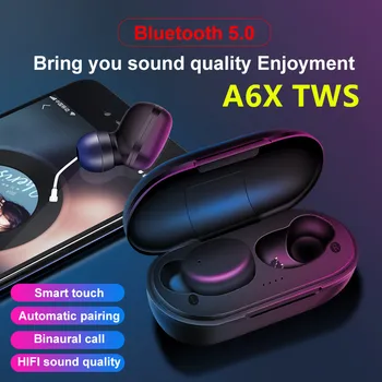 1pc A6X Bluetooth 5.0 Headset TWS Wireless Earphones Mini Earbuds Stereo Headphones 2019 IP4 Waterproof 280mAh Charging box
1pc A6X Bluetooth 5.0 Headset TWS Wireless Earphones Mini Earbuds Stereo Headphones 2019 IP4 Waterproof 280mAh Charging box