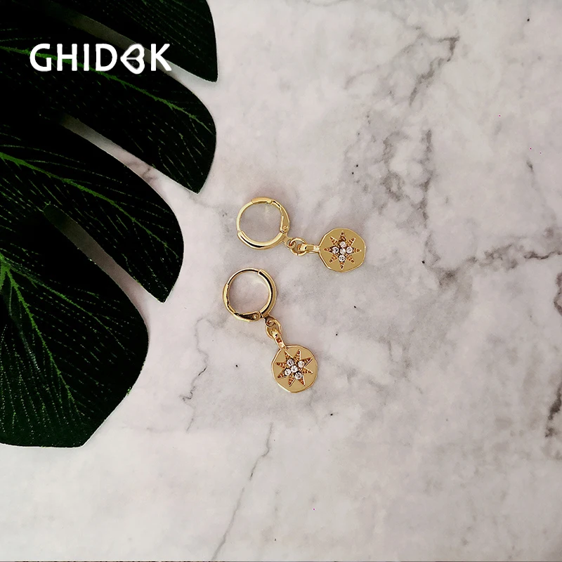 GHIDBK Gold Eight Pointed Star Cubic Zirconia Hoops Earrings Dainty North Star Charm Earring Graduation Jewelry Gift for Sisters
GHIDBK Gold Eight Pointed Star Cubic Zirconia Hoops Earrings Dainty North Star Charm Earring Graduation Jewelry Gift for Sisters