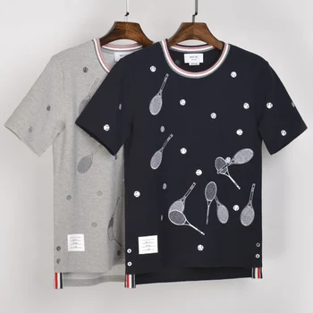 2020 Fashion TB THOM Brand T-Shirt Men Women Short Sleeve Casual Tennis Racket Embroidery Clothing Summer O-neck Cotton Shirts
2020 Fashion TB THOM Brand T-Shirt Men Women Short Sleeve Casual Tennis Racket Embroidery Clothing Summer O-neck Cotton Shirts