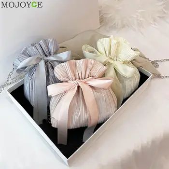 Vintage Crossbody Bags for Women Birthday Gifts Drawstring Crossbody Bag Women Ribbon Bow Elegant Chain Pleated Shoulder Pouch 
Vintage Crossbody Bags for Women Birthday Gifts Drawstring Crossbody Bag Women Ribbon Bow Elegant Chain Pleated Shoulder Pouch