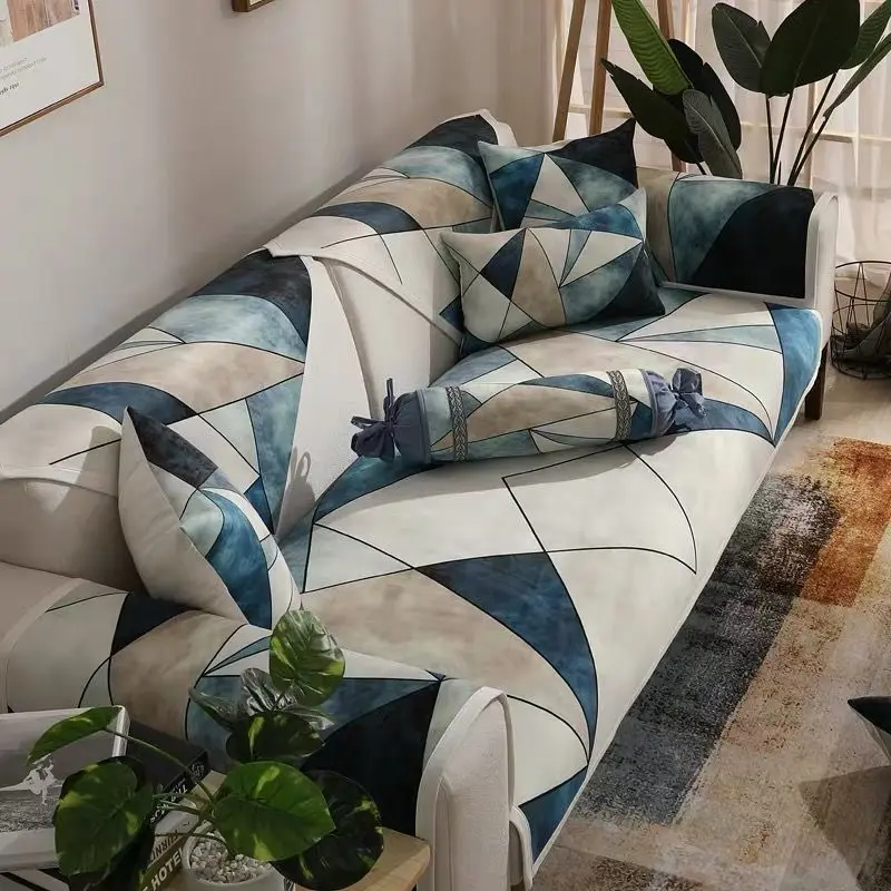 

Modern Abstract Stripe Printing Sofa Cover Set Four Season Universal Anti-slip Sofa Towel Towel Armchair Cover for Living Room