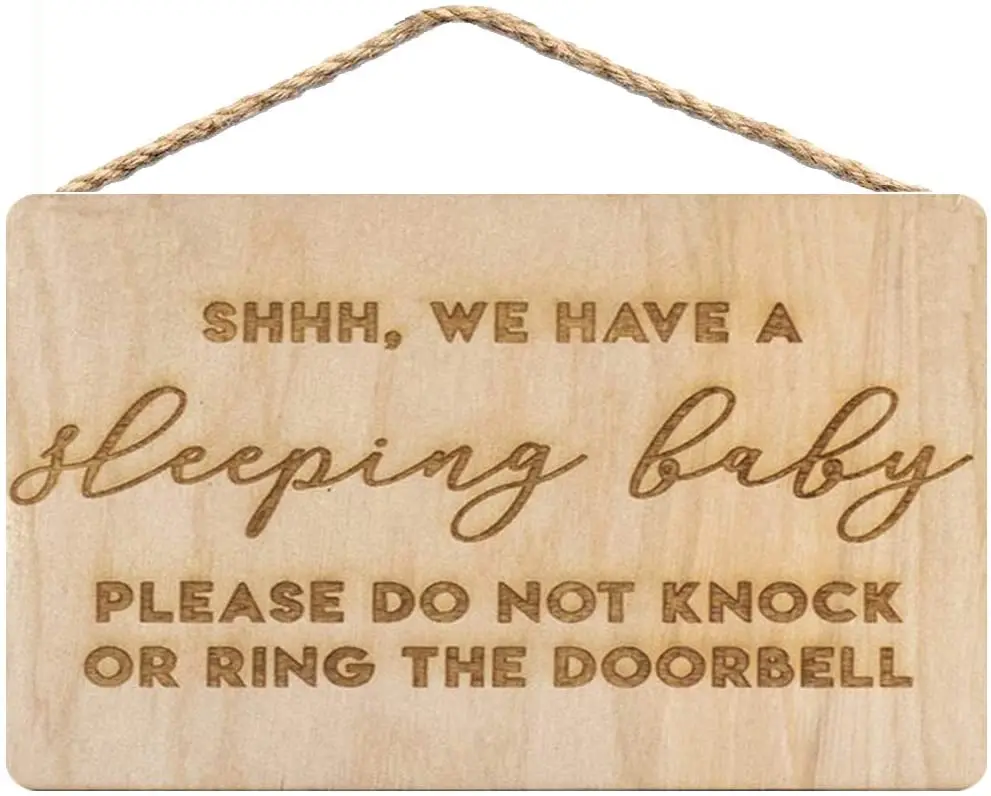 Sleeping Baby Wood Door Hanger Sign Please Do Not Knock Ring The Doorbell Wooden Sign 8x12 inch / 20x30 cm
Sleeping Baby Wood Door Hanger Sign Please Do Not Knock Ring The Doorbell Wooden Sign 8x12 inch / 20x30 cm