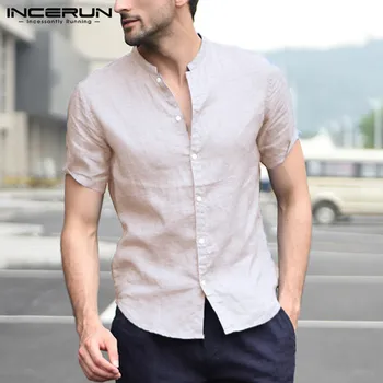 INCERUN Fashion Short Sleeve Men Shirt Stand Collar Solid Color Tops Breathable Streetwear Camisa Masculina Casual Brand Shirts
INCERUN Fashion Short Sleeve Men Shirt Stand Collar Solid Color Tops Breathable Streetwear Camisa Masculina Casual Brand Shirts