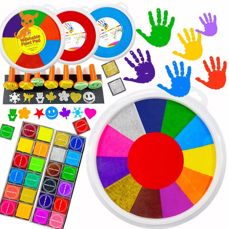 24cm Funny 6-24 Colors Ink Pad Stamp DIY Finger Painting Craft Cardmaking For Kids Montessori Drawing 0-12 Months Baby Toys
24cm Funny 6-24 Colors Ink Pad Stamp DIY Finger Painting Craft Cardmaking For Kids Montessori Drawing 0-12 Months Baby Toys