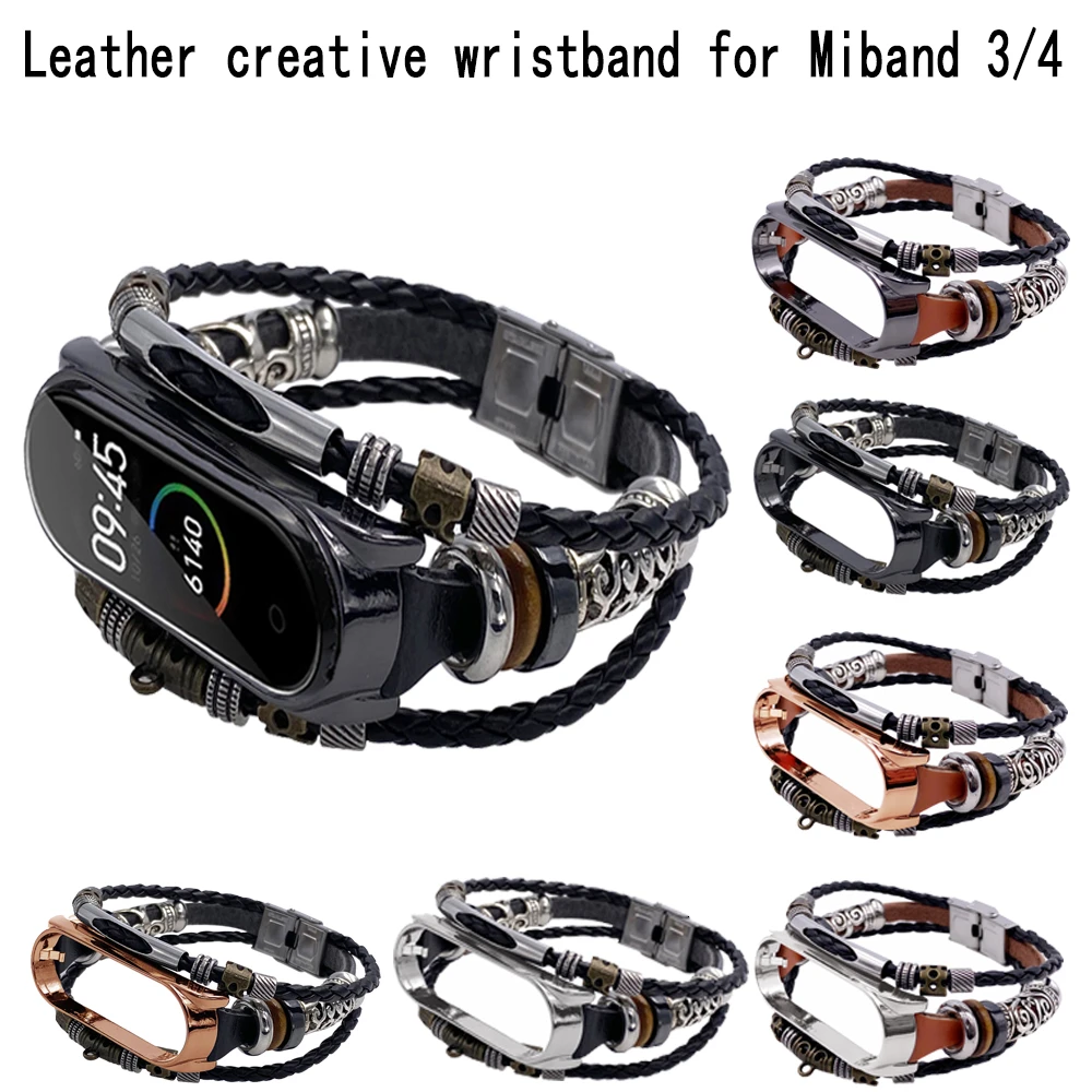 Винтажный кожаный браслет для Xiaomi mi band 4 часов xiao 3 3|Смарт-аксессуары| |