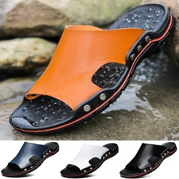 Summer Men Fashion Shoes New 2020 Big Size 44 Men's Flip Flops Leather Luxury Slippers Beach Casual Sandals
Summer Men Fashion Shoes New 2020 Big Size 44 Men's Flip Flops Leather Luxury Slippers Beach Casual Sandals