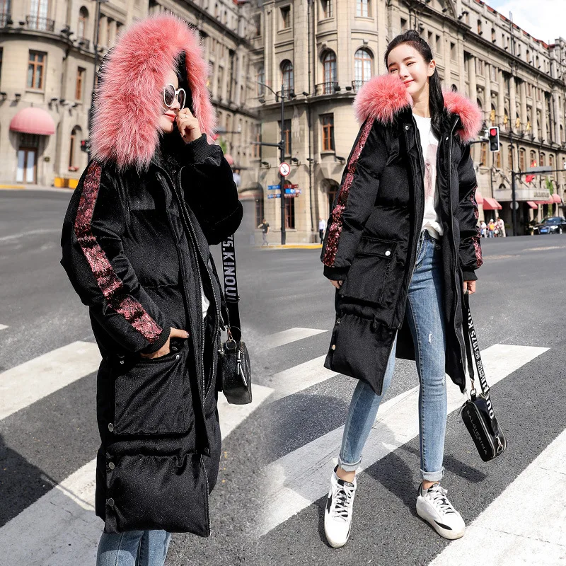 Sequin Mid-length Thick Long Sleeve 2018 Winter Zipper Hooded Solid Color Cotton-padded Clothes/Cotton Coat Straight-Cut with Fu
Sequin Mid-length Thick Long Sleeve 2018 Winter Zipper Hooded Solid Color Cotton-padded Clothes/Cotton Coat Straight-Cut with Fu