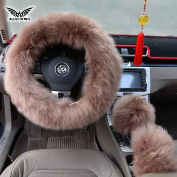 ALLSECTING 3pcs/set Soft Australian Heated Fur Plush 38cm in diameter Steering Wheel Cover Kit With Stop Lever And Hand Brake
ALLSECTING 3pcs/set Soft Australian Heated Fur Plush 38cm in diameter Steering Wheel Cover Kit With Stop Lever And Hand Brake