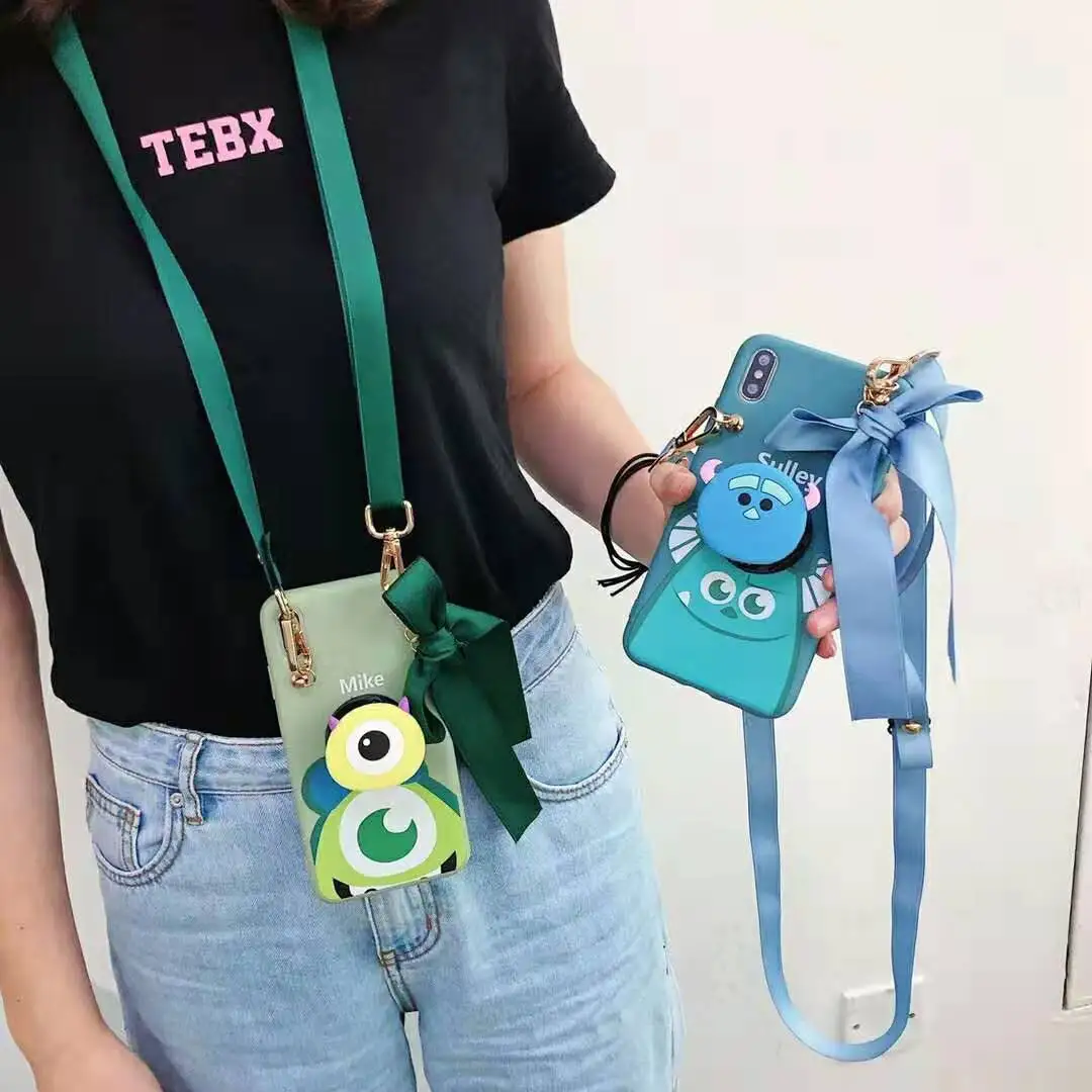 Cute Cartoon anime Monsters Sulley Mike Couple Phone Cover Case For Iphone X Xs Max Xr 8 7 6 6s Plus Soft TPU stand Strap rope
Cute Cartoon anime Monsters Sulley Mike Couple Phone Cover Case For Iphone X Xs Max Xr 8 7 6 6s Plus Soft TPU stand Strap rope