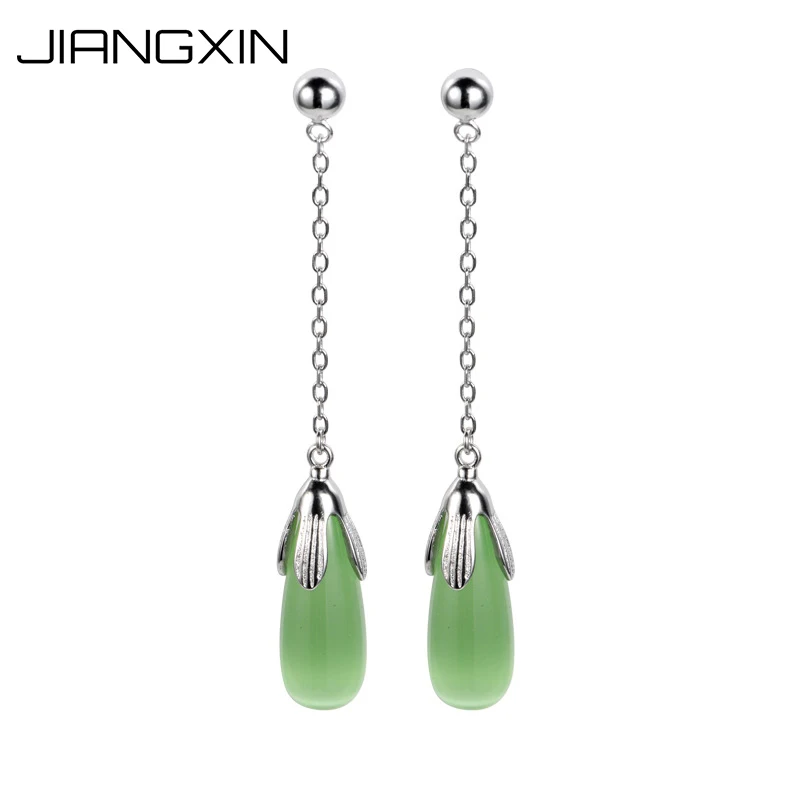 925 Sterling Silver Created Green Cat Eye Gemstone Drop Earrings Dangle for Women 4.2g
925 Sterling Silver Created Green Cat Eye Gemstone Drop Earrings Dangle for Women 4.2g