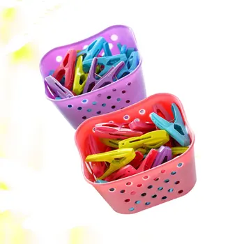 60PCS Plastic Small Clips Clothespin Windproof Sock Bra Clothes Laundry Clips with 2PCS Storage Baskets (Random Color)
60PCS Plastic Small Clips Clothespin Windproof Sock Bra Clothes Laundry Clips with 2PCS Storage Baskets (Random Color)