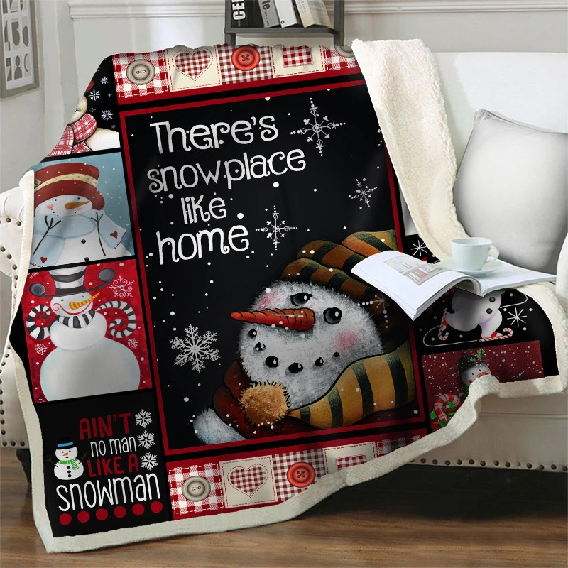 

Плюшевое Флисовое одеяло с 3D-принтом снеговика, модные одеяла, постельное белье, детское моющееся одеяло из шерпы, Рождественское украшение для дома