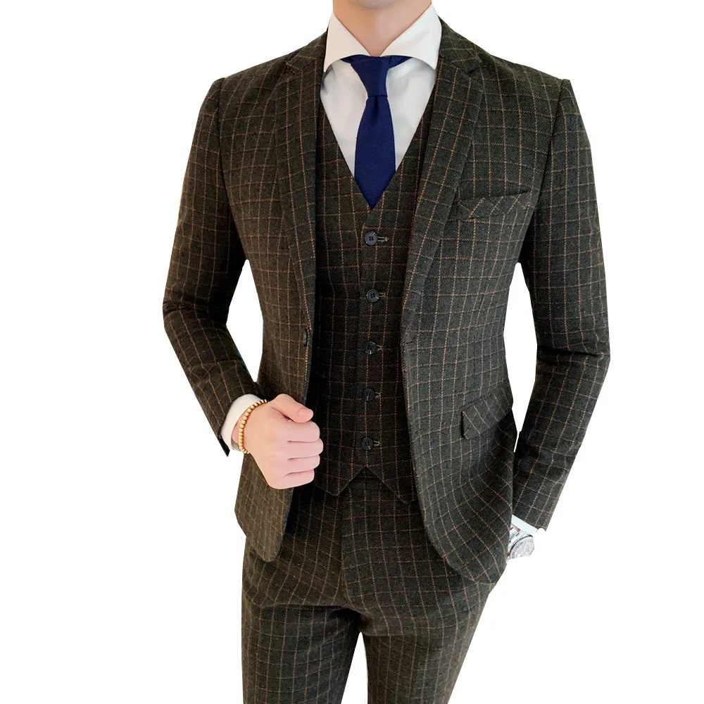 Wonderful Lattice Printed Man Suit Set Vintage Lapel Bridegroom Tuxedos Prom Weddding Suits For Mens 3Pcs (Jacket+Pants+Vest) 
Wonderful Lattice Printed Man Suit Set Vintage Lapel Bridegroom Tuxedos Prom Weddding Suits For Mens 3Pcs (Jacket+Pants+Vest)