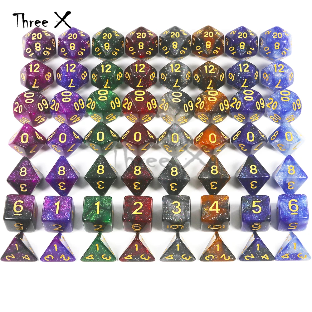 Navelty Creative Universe Galaxy Dice Set Red Color of D4-D20 with Mysterious Royal Glitter Powder for DND RPG Party Favor
Navelty Creative Universe Galaxy Dice Set Red Color of D4-D20 with Mysterious Royal Glitter Powder for DND RPG Party Favor