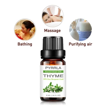 Pyrrla 10ml Thyme Pure Essential Oils For Aromatherapy Purifying Air Humidifier Massage Lemon Eucalyptus Orange Aromatic Oil 
Pyrrla 10ml Thyme Pure Essential Oils For Aromatherapy Purifying Air Humidifier Massage Lemon Eucalyptus Orange Aromatic Oil