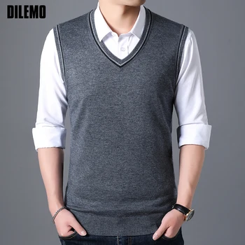 Fashion Brand Sweater For Mens Pullover V Neck Sleeveless Slim Fit Jumpers Knitwear Vest Autumn Korean Style Casual Men Clothes
Fashion Brand Sweater For Mens Pullover V Neck Sleeveless Slim Fit Jumpers Knitwear Vest Autumn Korean Style Casual Men Clothes