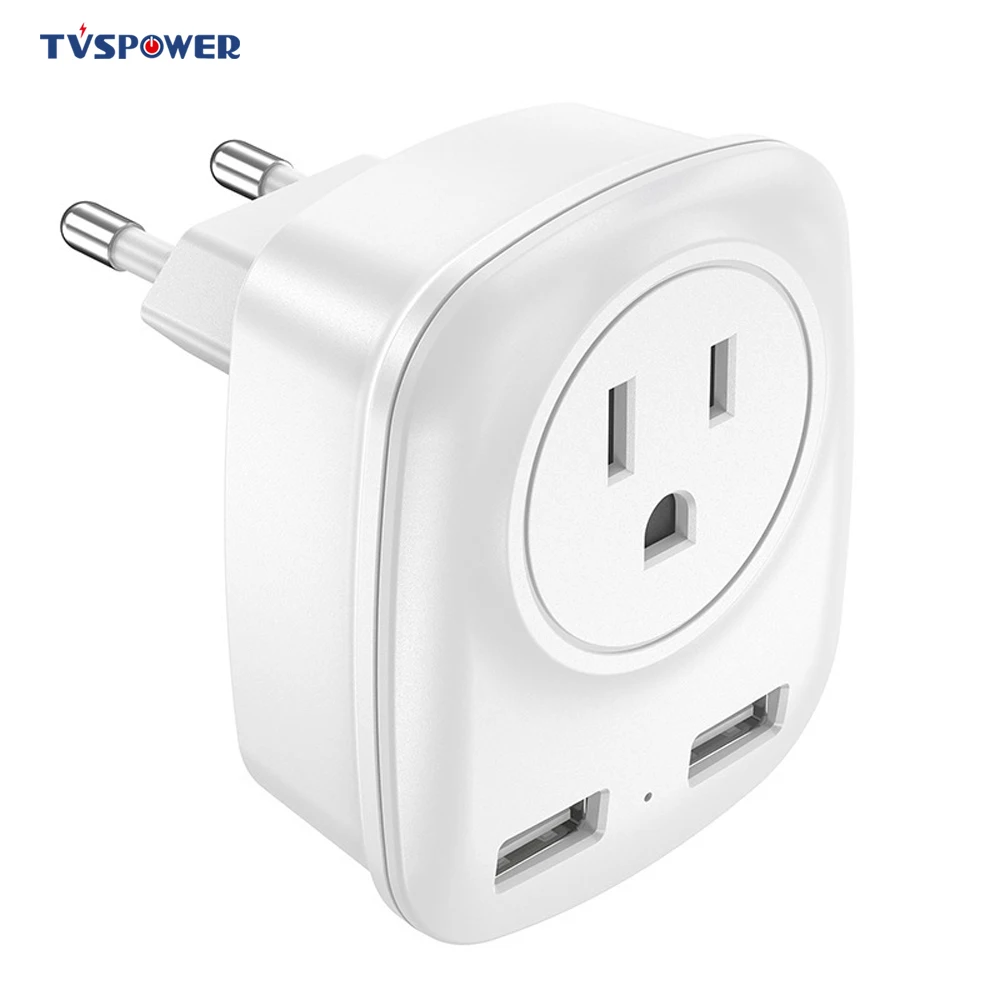 European Plug Adapter International Travel Power Outlet Socket with 2 USB Charger for iPhone Europe Spain Iceland Greece Italy
European Plug Adapter International Travel Power Outlet Socket with 2 USB Charger for iPhone Europe Spain Iceland Greece Italy