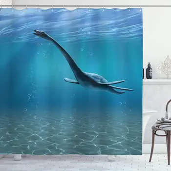 Jurassic Shower Curtain, Aquatic Dinosaur The Elasmosaurus Lived During The Cretaceous Period Print, Cloth Fabric Bathroom Decor
Jurassic Shower Curtain, Aquatic Dinosaur The Elasmosaurus Lived During The Cretaceous Period Print, Cloth Fabric Bathroom Decor