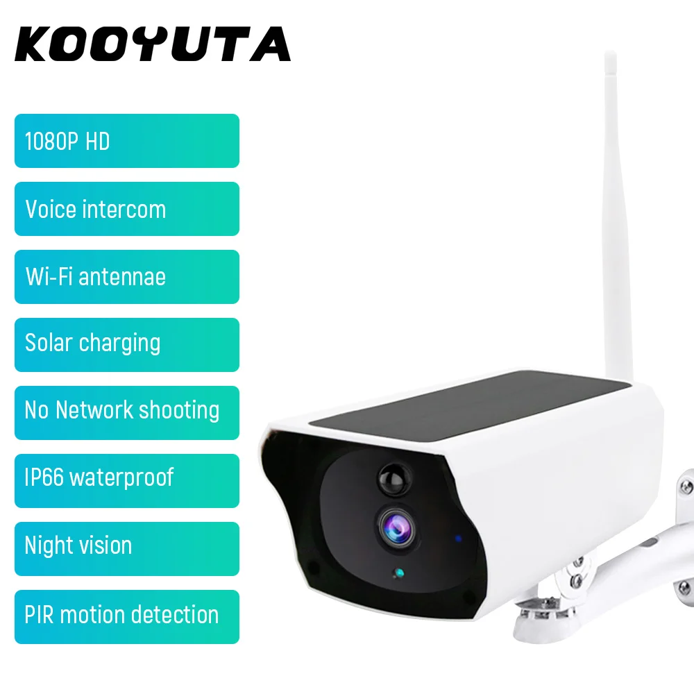 Solar wifi Camera 1080P HD Outdoor Charging Battery Wireless Security Camera PIR Motion Detection Bullet Surveillance Camera
Solar wifi Camera 1080P HD Outdoor Charging Battery Wireless Security Camera PIR Motion Detection Bullet Surveillance Camera