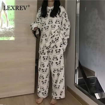 Autumn Winter 2pieces Pyjamas Set Women GirlsPajamas Sets Teacup Cat Sleepwear Clothes Home Suit Cute Flannel Panda Print Home
Autumn Winter 2pieces Pyjamas Set Women GirlsPajamas Sets Teacup Cat Sleepwear Clothes Home Suit Cute Flannel Panda Print Home