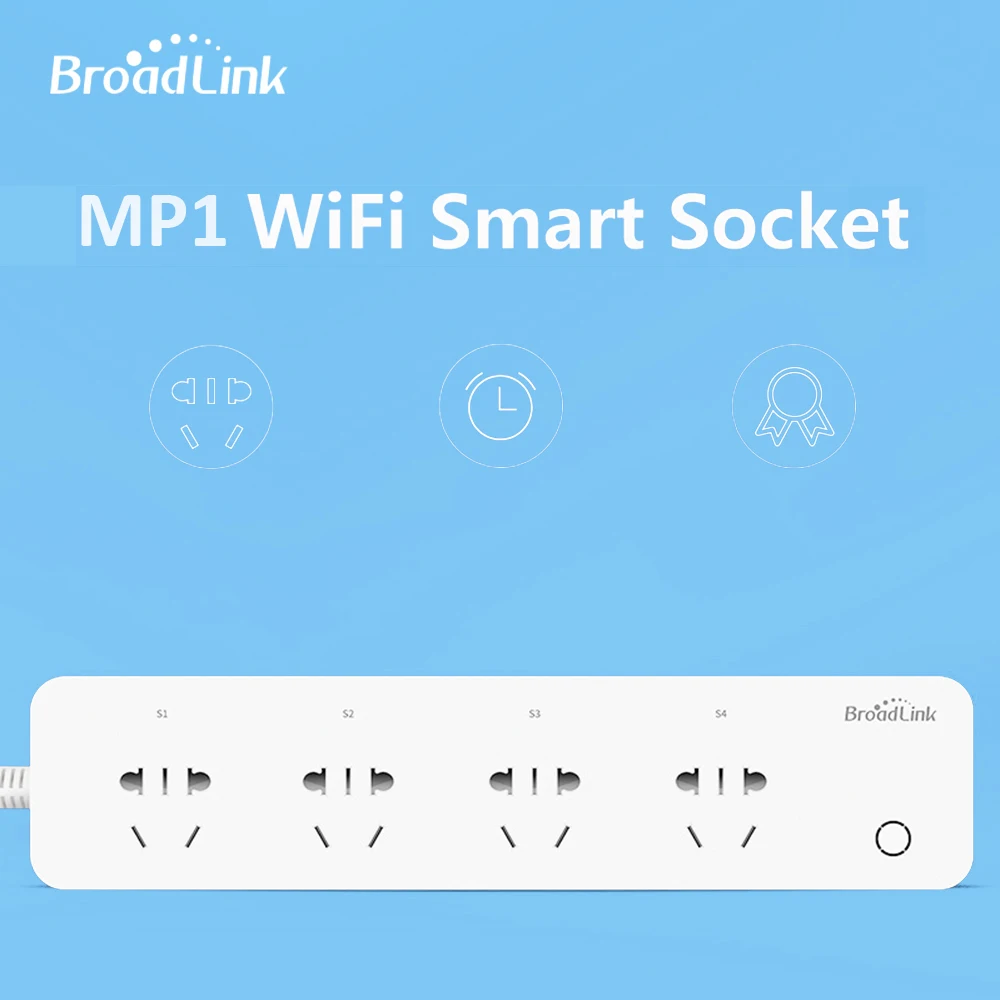 Broadlink MP1 Smart Power Strip Socket Separately Controllable Wifi Smart Socket 4-Outlet Power Socket For Smart Automation
Broadlink MP1 Smart Power Strip Socket Separately Controllable Wifi Smart Socket 4-Outlet Power Socket For Smart Automation