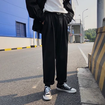 Men's casual trousers 2019 autumn and winter new plus velvet straight warm trousers youth personality fashion men's clothing 
Men's casual trousers 2019 autumn and winter new plus velvet straight warm trousers youth personality fashion men's clothing