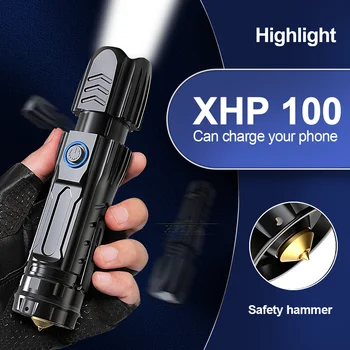 XHP100 the most powerful LED flashlight Xhp90 tactical flashlight Torch safety hammer 18650 USB rechargeable flashlight Xhp70.2
XHP100 the most powerful LED flashlight Xhp90 tactical flashlight Torch safety hammer 18650 USB rechargeable flashlight Xhp70.2