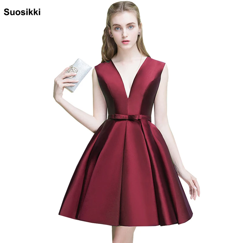 

Sexy Short Cocktail Dresses 2022 Bridal Banquet Wine Red stain Backless Party Formal Party prom Dress Homecoming Robe De Soiree