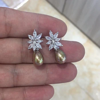 Candy Cubic Zircon CZ Brown Pearl Drop Dangle Earring for Bridal Women Girl Prom Jewelry with 925 Silver Pin CE10266
Candy Cubic Zircon CZ Brown Pearl Drop Dangle Earring for Bridal Women Girl Prom Jewelry with 925 Silver Pin CE10266