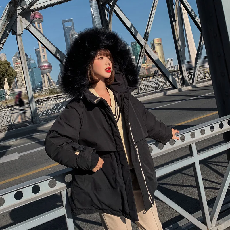 New Style WOMEN'S Dress Mid-length Large Fur Collar Thick Warm down Feather Cotton-padded Clothes Bread Cotton Coat Cotton-padde
New Style WOMEN'S Dress Mid-length Large Fur Collar Thick Warm down Feather Cotton-padded Clothes Bread Cotton Coat Cotton-padde