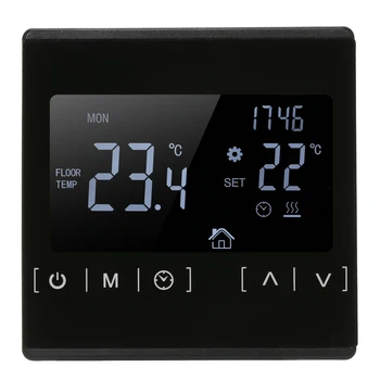 Electric Floor Heating System Water Heating Thermoregulator Temperature Measuring Tool with LCD Touch Screen Thermostat