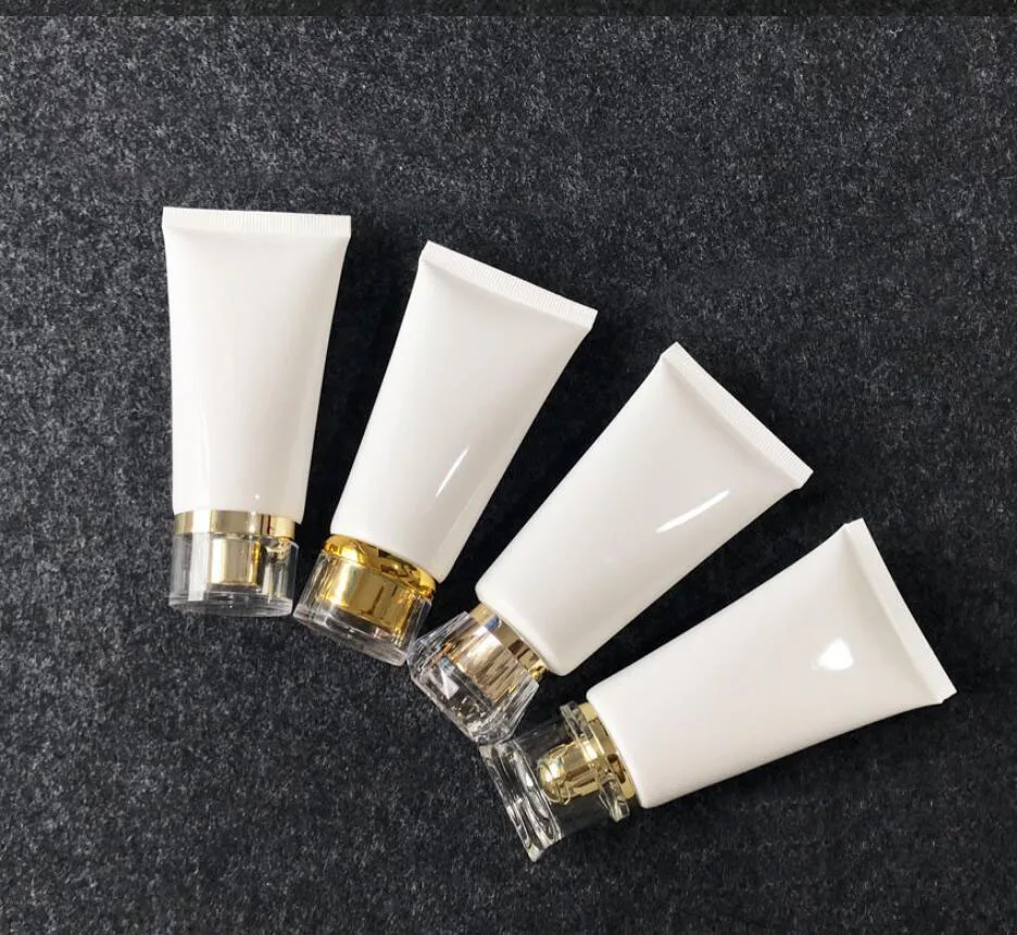 

50ml/60ml white soft tube mild wash butter hand cream anti-UV lotion emulsion serum essence cosmetic hose packing silver gold li