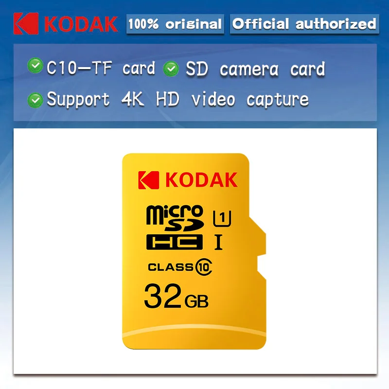 Флеш-карта памяти Kodak 32 ГБ Micro SD карта класса 10 U3 4K 64 Гб 128 sd | Компьютеры и офис