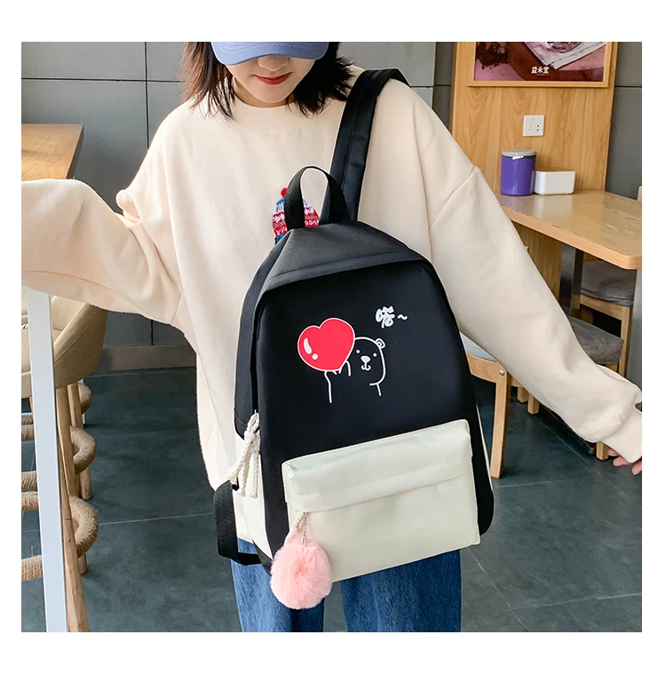 4PCS/SET Kids School Bags Women Nylon Backpack Children Korea Shoulder bag Cute Satchel Schoolbag For Girls Mochila Escolar 2020 4PCS/SET Kids School Bags Women Nylon Backpack Children Korea Shoulder bag Cute Satchel Schoolbag For Girls Mochila Escolar 2020
