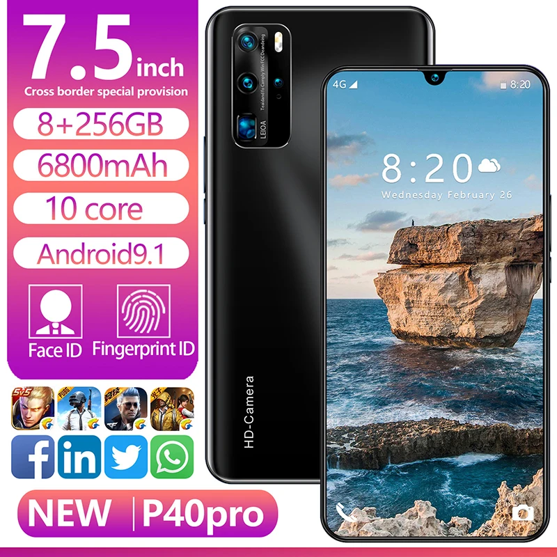 Android Smartphone Dual SIM Camera Mobile Phone 3G 4G Global Version Cellphone Cell Smart Phones Face Unlock Handset 7.5 Inch
Android Smartphone Dual SIM Camera Mobile Phone 3G 4G Global Version Cellphone Cell Smart Phones Face Unlock Handset 7.5 Inch