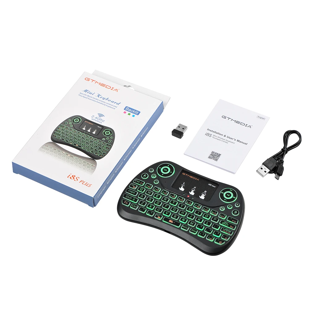 GTMEDIA Backlight i8S PLUS Backlit 2.4G Wireless Keyboard Air Mouse English Russian Spanish Touchpad Controller for TV BOX
GTMEDIA Backlight i8S PLUS Backlit 2.4G Wireless Keyboard Air Mouse English Russian Spanish Touchpad Controller for TV BOX