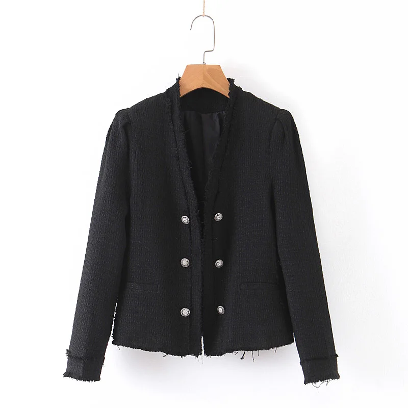 2019 Winter Woolen Coat Women Solid Color V Neck Double Breasted Tassels Outwear Coat Black Woollen Clothing
2019 Winter Woolen Coat Women Solid Color V Neck Double Breasted Tassels Outwear Coat Black Woollen Clothing