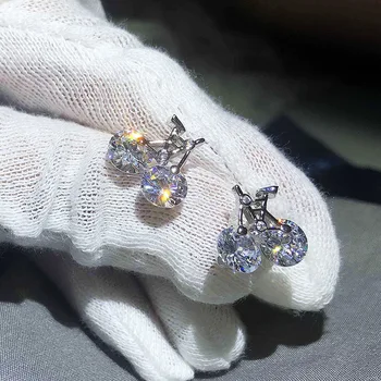 Hot Sale Female Earrings Silver color Bicycle with Round Circle Cz Zircon Stud Earrings for Women pendientes Brincos
Hot Sale Female Earrings Silver color Bicycle with Round Circle Cz Zircon Stud Earrings for Women pendientes Brincos