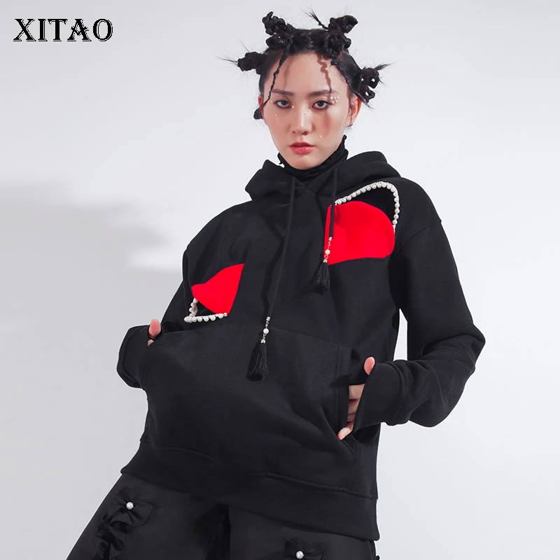 XITAO Tide индивидуальность хит цвет толстовка женская одежда 2020 Мода размера плюс