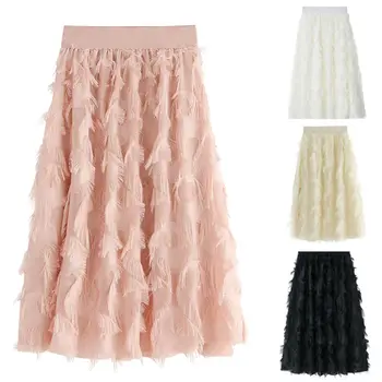 SUNSIOM 2020 Feather Pattern Fringe Chiffon Skirts Women High Waist Solid Skirt Female Hepburn Temperament Thin Skirt
SUNSIOM 2020 Feather Pattern Fringe Chiffon Skirts Women High Waist Solid Skirt Female Hepburn Temperament Thin Skirt