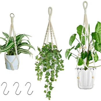 3 Pcs Rope Hanging Planter Hanging Plant Holders Macrame Flower Pot Hanger with Hanging Hooks for Outdoor Decor
3 Pcs Rope Hanging Planter Hanging Plant Holders Macrame Flower Pot Hanger with Hanging Hooks for Outdoor Decor