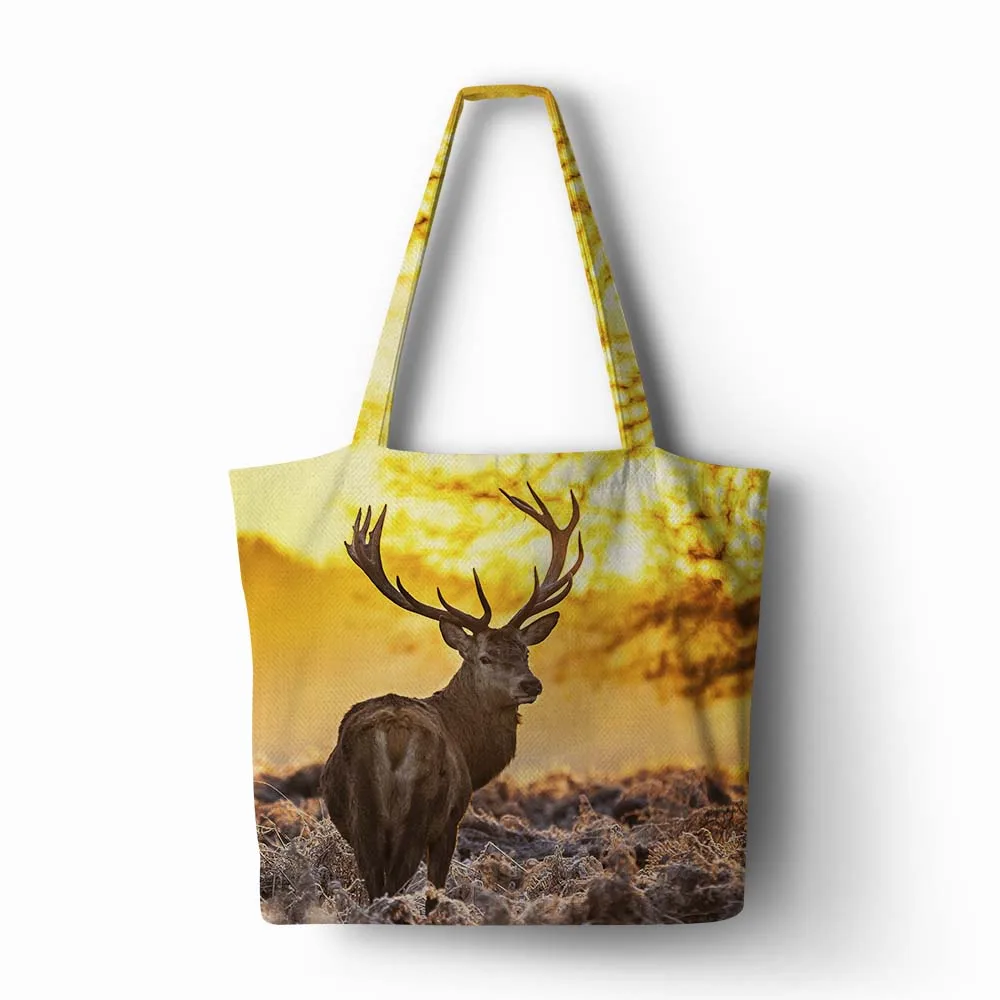 Customized Elk Moose Animal Handbag Linen polyester shopping Tote Home Storage Bags with Casual Traveling Beach Bags
Customized Elk Moose Animal Handbag Linen polyester shopping Tote Home Storage Bags with Casual Traveling Beach Bags
