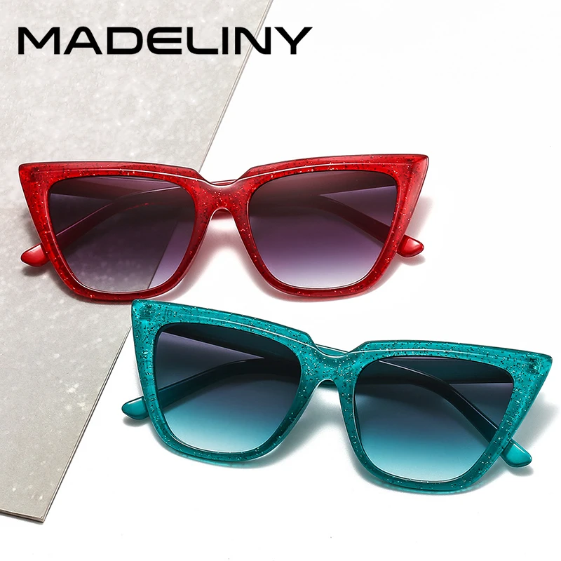 Женские солнцезащитные очки в стиле ретро MADELINY брендовые дизайнерские кошачий