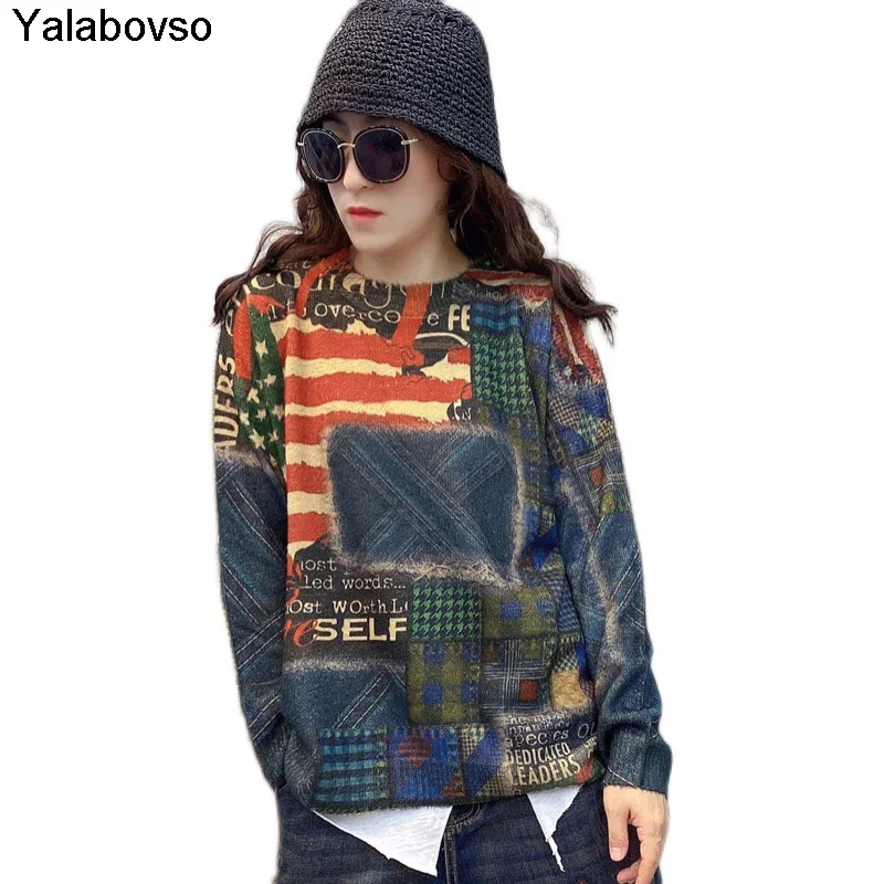 Loose Tops And Tees For Female Women's High Print Cashmere Mink Sweater Large Size Long Sleeve Autumn And Winter Yalabovso
Loose Tops And Tees For Female Women's High Print Cashmere Mink Sweater Large Size Long Sleeve Autumn And Winter Yalabovso